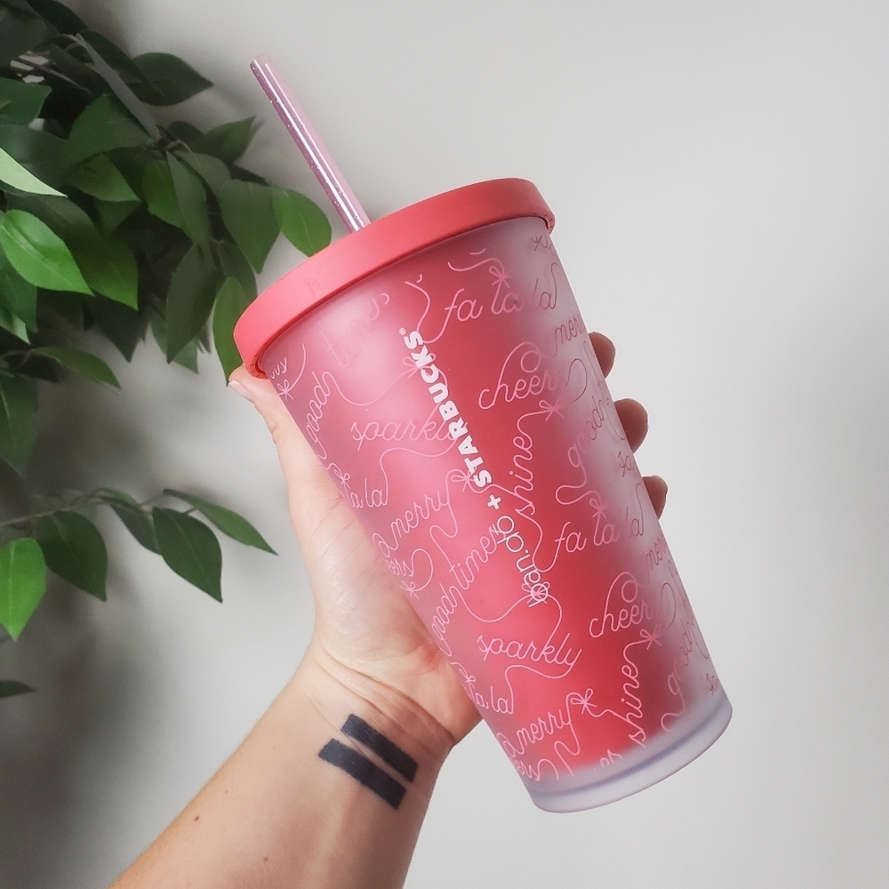 Starbucks Bando Collab Pink Merry Christmas Grande 16oz Tumbler